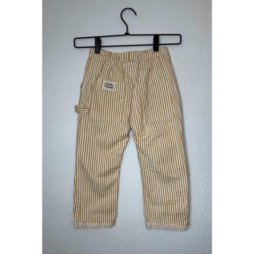 Little Fry Family Cargo Pant Honey Stripe Emerson Boys Unisex Size 6-7 Organic